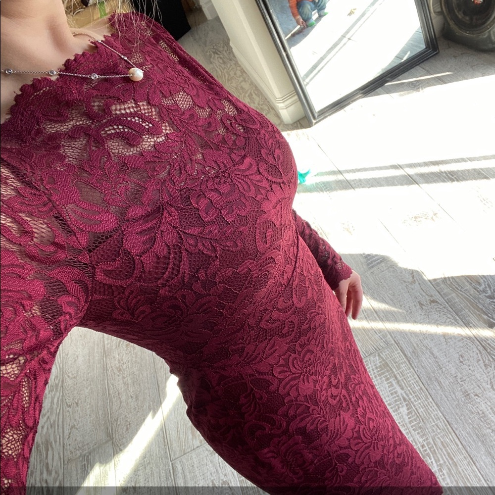 Maroon lace dress